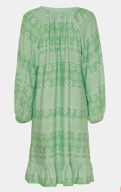 Isay Ane Flounce kjole Green Geo - Isay