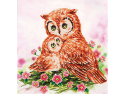 Diamond Dotz.  Mother & Baby Owl. Runde Perler. Owls - Diamond Dotz