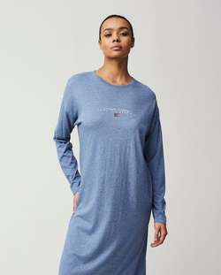 Angelica Cotton Modal Jersey Nightgown Blue  blå - Lexington