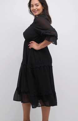 Kaffe KAfreya kjole Black deep - Kaffe Clothing