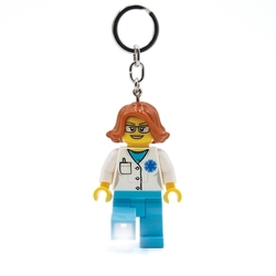 LEGO Kvinne doktor nøkkelring m/led lys Doktor - LEGO