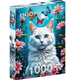 Enjoy puslespill 1000 White Cat - levering i Mai 1000 biter - Enjoy puzzle