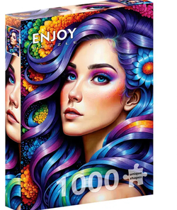 Enjiy puslespill 1000 Rainbow Flower Portrait - levering i Mai 1000 biter - Enjoy puzzle