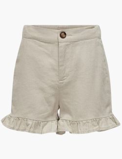 Cargo Frill Linen Shorts Moonbeam - Kids Only 