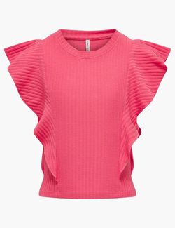 Nella S/L short ruffle top Rose of sharon - KidsOnly 