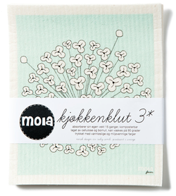 3 pk Kjøkkenkluter Mint blomst - Moia Form