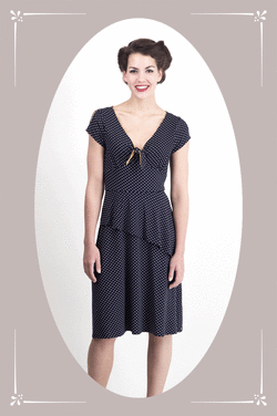 Laundry Dress Navy dots - Mademoiselle Tambour