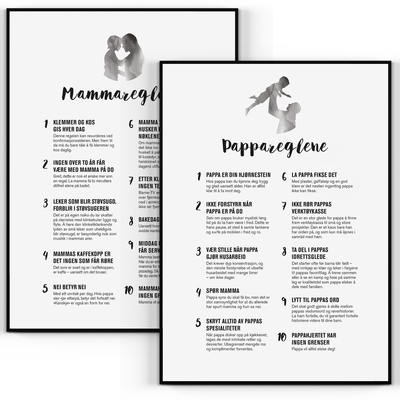 PAKKEPRIS Mamma- og Pappareglene Hvit - Happystar