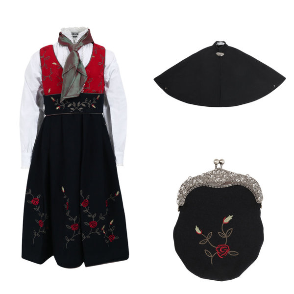 Maxemilia Festdrakt med cape og veske