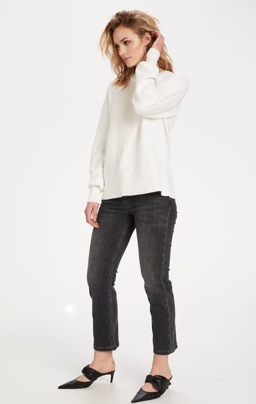 KAFFE - STRIKKET PULLOVER