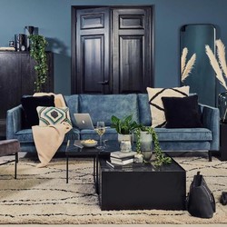 Perugia sofa 3-seter Vintage velvet Petroleum - Trend Collection