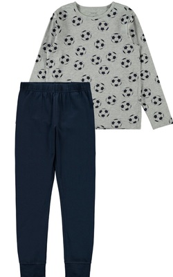 Name it 2-delt pyjamas fotball Gråmelert/ Marineblå - Name It