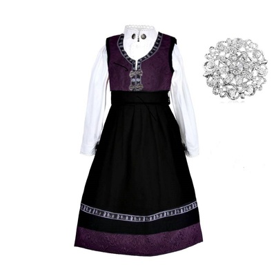 Salto festdrakt med brosje. Lilla - Salto