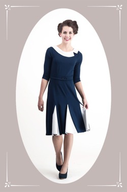 Lavinia Dress Ocean - Mademoiselle Tambour