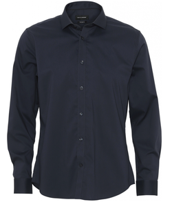 London stretch nano shirt MØRKEBLÅ - Clean cut 