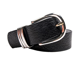 Belte 3,5 cm/sølv Svart - Intex scandia