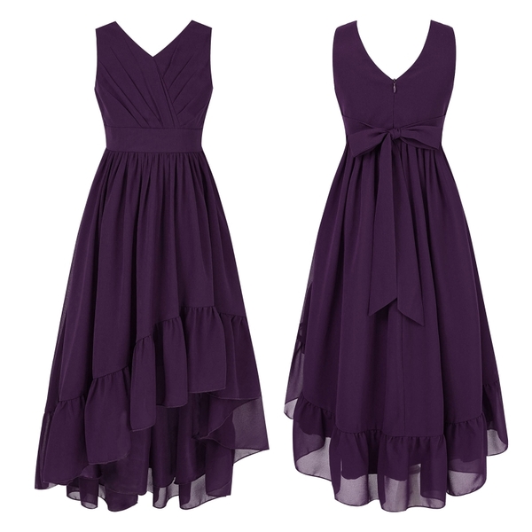 Festkjole med skrå kappe