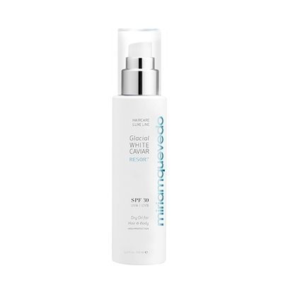 GLACIAL WHITE CAVIAR RESORT SPF 30 DRY OIL FOR HAIR AND BODY 150ML - MIRIAM QUEVEDO  SPF 30 DRY OIL - Miriam Quevedo