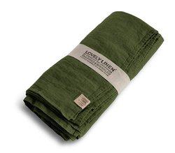 LINDUK 145 X 380 CM, LOVELY lINEN dark green - Kardelen Lovely linen