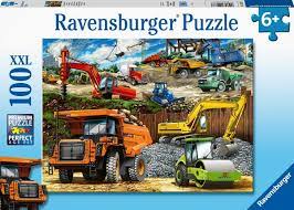 Ravensburger puslespill 100xxl Construction Vehicles 