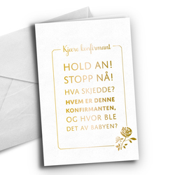 Konfirmasjonskort Hold an stopp nå - Happystar