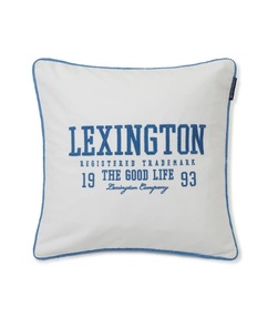 Lexington Logo Organic Cotton Twill Pillow Cover white/blue - Lexington
