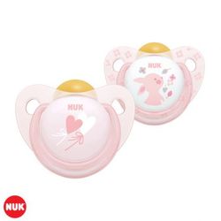 NUK Baby Rose 0-6 Måneder Smokk 2-pack, Lateks rosa, lateks - NUK