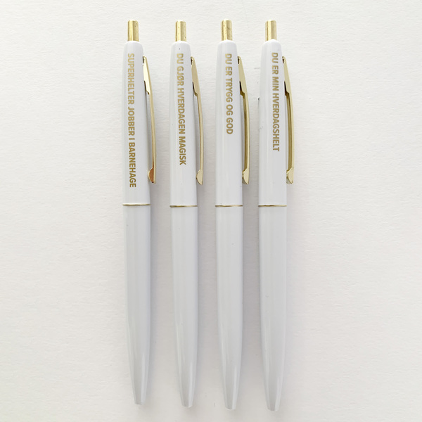 Barnehage beskrivelse - Kulepenner med tekst