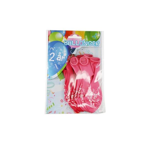 Ballonger 8pk 2år rosa