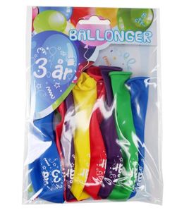 Ballongar 8pk 3år 3år - Tinka