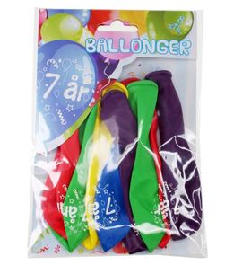 Ballongar 8pk 7år 7år farga - Tinka