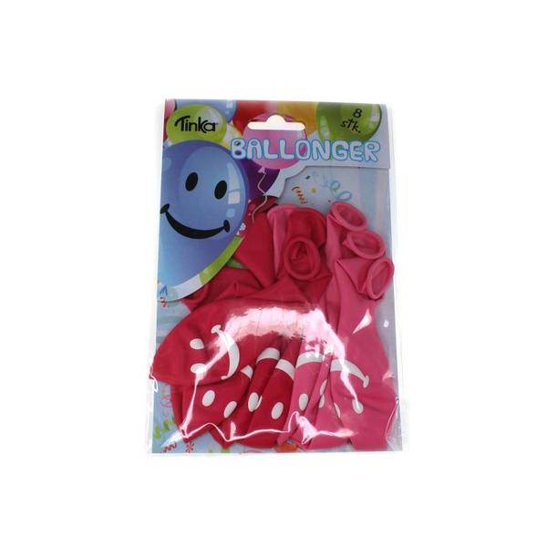 Ballongar 8pk smiley rosa