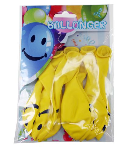 Ballongar 8pk Smiley