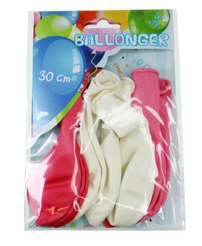 Ballongar 10pk Rosa/hvit Rosa/Hvit - Tinka