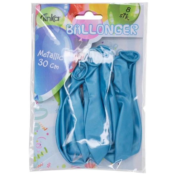 Ballongar 8pk metallic lys blå