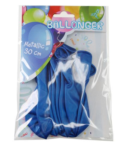 Ballongar 8pk Mørk blå metallic