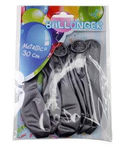 Ballongar 8pk sølv metallic sølv metallic - Tinka