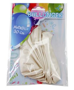 Ballongar 8pk Hvit metallic Hvit metallic - Tinka