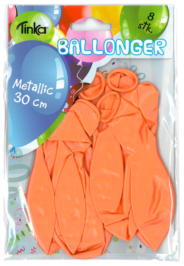 Ballongar 8pk Fersken metallic