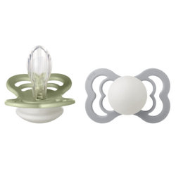 Bibs Supreme 2 Pack Sage GLOW/Cloud GLOW - 1 / Silicone Silikon - Bibs