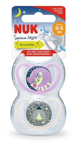 PACIFIER SPACE SI DE S1 NIGHT CAT/FIREFLY Rosa - NUK