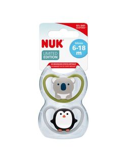 NUK Limited Edition 6-18 Måneder Smokk 2-pack Koala/pingvin - NUK