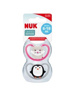 NUK Limited Edition 6-18 Måneder Smokk 2-pack Katt/pingvin - NUK
