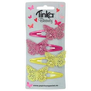 HÅRKLIPS MED SOMMERFUGLER 4 STK TINKA BEAUTY