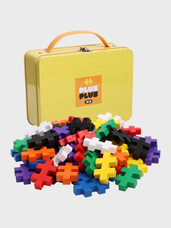 Plus-Plus gul metallkoffert med 70 STORE deler