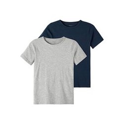 2-pk slim t-shirt Dark sapphire/grey melange - Name It