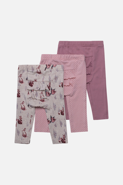 Hust & Claire Liva leggings 3-pakning  Dusty rose 3878 - Hust & Claire