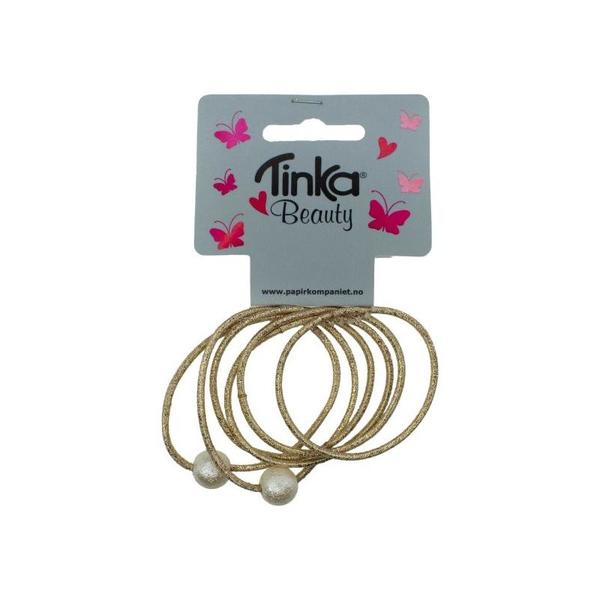 HÅRSTRIKKER 2 STK PERLE/4 STK GULL TINKA BEAUTY