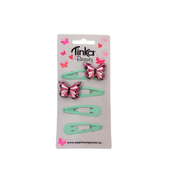 HÅRKLIPS SOMMERFUGL 4 STK TINKA BEAUTY