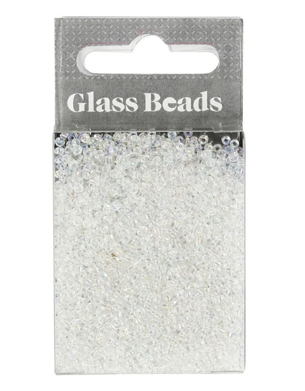 Rocaiperler gjennomsiktig, dia 1,7mm, str 15, hullstr 0,5-0,8mm - 25gram